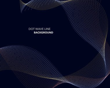 Zarif soyut vektör nokta dalga satırı fütüristik stili arka plan şablonu