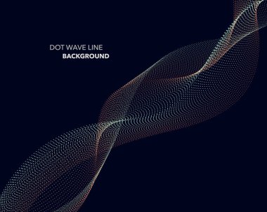Zarif soyut vektör nokta dalga satırı fütüristik stili arka plan şablonu