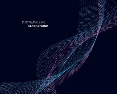 Zarif soyut vektör nokta dalga satırı fütüristik stili arka plan şablonu
