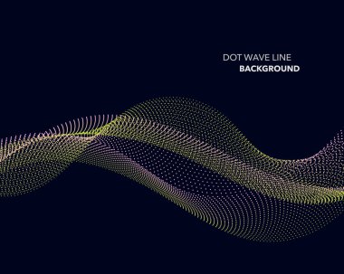Zarif soyut vektör nokta dalga satırı fütüristik stili arka plan şablonu