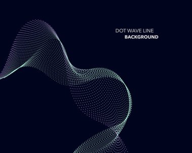 Zarif soyut vektör nokta dalga satırı fütüristik stili arka plan şablonu