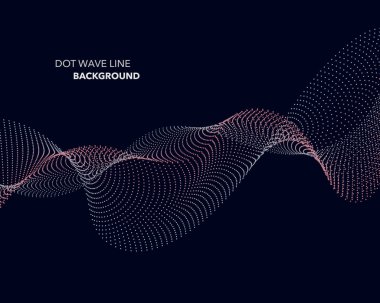 Zarif soyut vektör nokta dalga satırı fütüristik stili arka plan şablonu