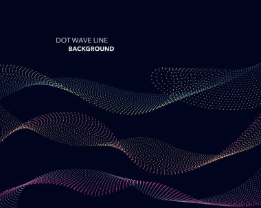 Zarif soyut vektör nokta dalga satırı fütüristik stili arka plan şablonu