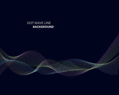 Zarif soyut vektör nokta dalga satırı fütüristik stili arka plan şablonu