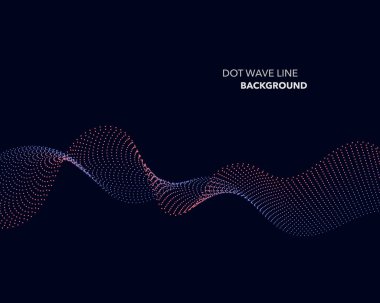 Zarif soyut vektör nokta dalga satırı fütüristik stili arka plan şablonu