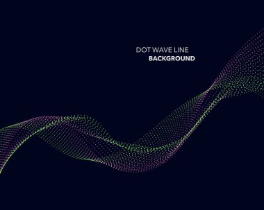 Zarif soyut vektör nokta dalga satırı fütüristik stili arka plan şablonu