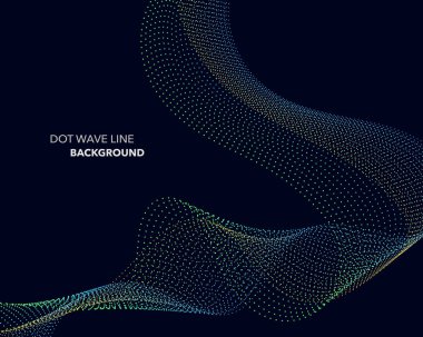 Zarif soyut vektör nokta dalga satırı fütüristik stili arka plan şablonu