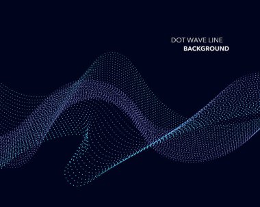 Zarif soyut vektör nokta dalga satırı fütüristik stili arka plan şablonu