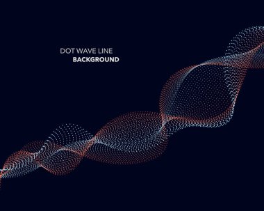 Zarif soyut vektör nokta dalga satırı fütüristik stili arka plan şablonu