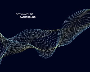 Zarif soyut vektör nokta dalga satırı fütüristik stili arka plan şablonu