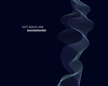 Zarif soyut vektör nokta dalga satırı fütüristik stili arka plan şablonu