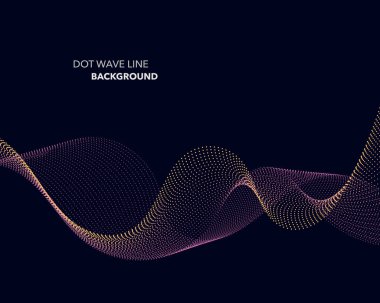 Zarif soyut vektör nokta dalga satırı fütüristik stili arka plan şablonu