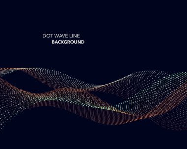 Zarif soyut vektör nokta dalga satırı fütüristik stili arka plan şablonu