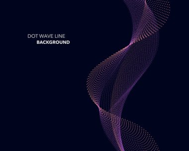 Zarif soyut vektör nokta dalga satırı fütüristik stili arka plan şablonu