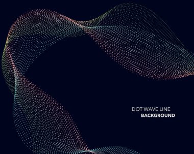 Zarif soyut vektör nokta dalga satırı fütüristik stili arka plan şablonu