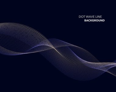 Zarif soyut vektör nokta dalga satırı fütüristik stili arka plan şablonu