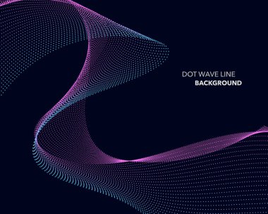 Zarif soyut vektör nokta dalga satırı fütüristik stili arka plan şablonu