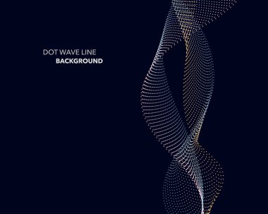 Zarif soyut vektör nokta dalga satırı fütüristik stili arka plan şablonu