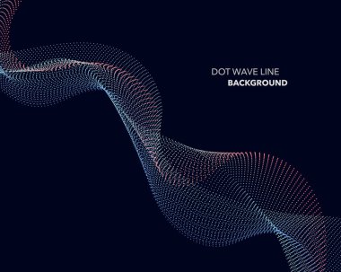 Zarif soyut vektör nokta dalga satırı fütüristik stili arka plan şablonu