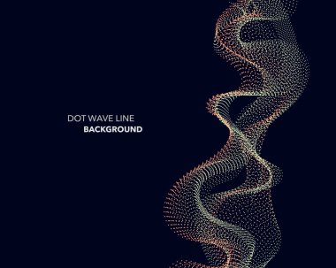 Zarif soyut vektör nokta dalga satırı fütüristik stili arka plan şablonu