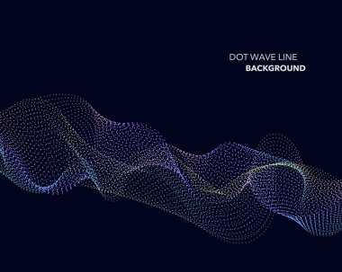 Zarif soyut vektör nokta dalga satırı fütüristik stili arka plan şablonu