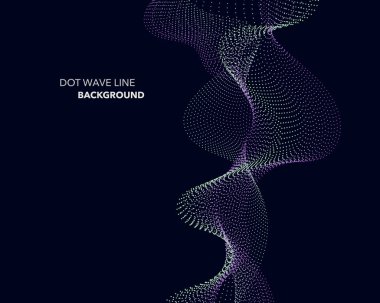 Zarif soyut vektör nokta dalga satırı fütüristik stili arka plan şablonu