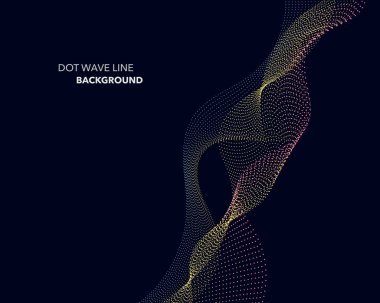 Zarif soyut vektör nokta dalga satırı fütüristik stili arka plan şablonu