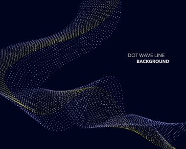 Zarif soyut vektör nokta dalga satırı fütüristik stili arka plan şablonu