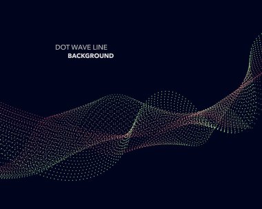 Zarif soyut vektör nokta dalga satırı fütüristik stili arka plan şablonu