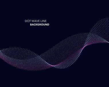 Zarif soyut vektör nokta dalga satırı fütüristik stili arka plan şablonu