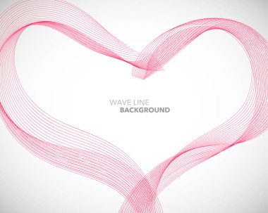 Zarif soyut vektör kalp dalga satırı fütüristik stili arka plan şablonu