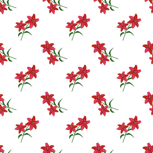 Seamless background image colorful botanic flower leaf plant