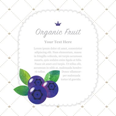 Renkli Sulu Boya doku doğa organik meyve faturası çerçeve mavi