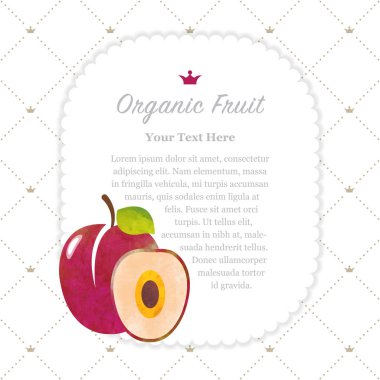 Renkli Sulu Boya doku doğa organik meyve faturası kare kırmızı 