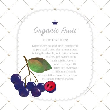 Renkli Sulu Boya doku doğa organik meyve faturası çerçeve blac