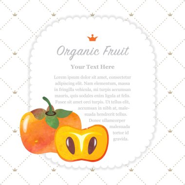 Renkli Sulu Boya doku doğa organik meyve faturası çerçeve pers