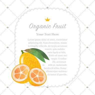 Renkli Sulu Boya doku doğa organik meyve faturası çerçeve kumq