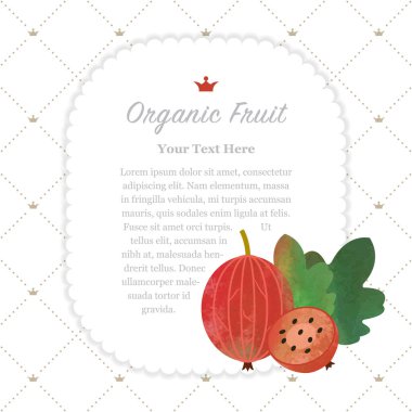 Renkli Sulu Boya doku doğa organik meyve faturası kare kırmızı 