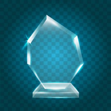 Şeffaf boş vektör akrilik kristal cam kupa Aw parlayan