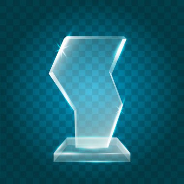 Şeffaf boş vektör akrilik kristal cam kupa Aw parlayan