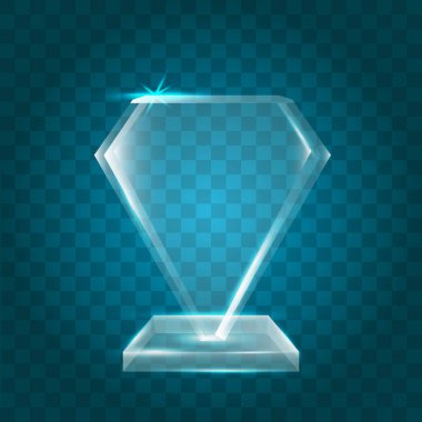 Şeffaf boş vektör akrilik kristal cam kupa Aw parlayan