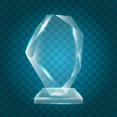 Boş şeffaf vektör akrilik cam kupa Ödülü template_31