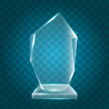 Boş şeffaf vektör akrilik cam kupa Ödülü template_38