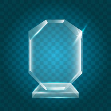 Şeffaf boş vektör akrilik kristal cam kupa Aw parlayan