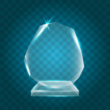 Şeffaf boş vektör akrilik kristal cam kupa Aw parlayan