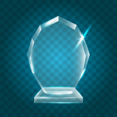 Şeffaf boş vektör akrilik kristal cam kupa Aw parlayan