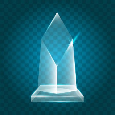 Şeffaf boş vektör akrilik kristal cam kupa Aw parlayan