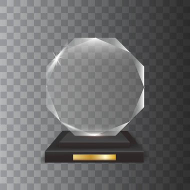 Şeffaf gerçekçi boş vektör akrilik cam kupa Ödülü