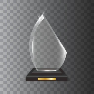 Şeffaf gerçekçi boş vektör akrilik cam kupa Ödülü