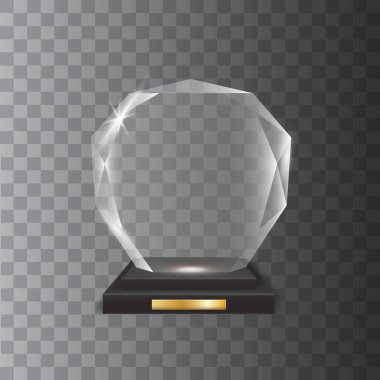 Şeffaf gerçekçi boş vektör akrilik cam kupa Ödülü
